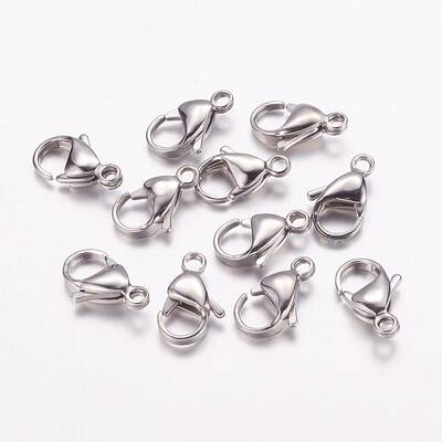 Tarnish Resistant 316 Surgical Stainless Steel Lobster Claw Clasps