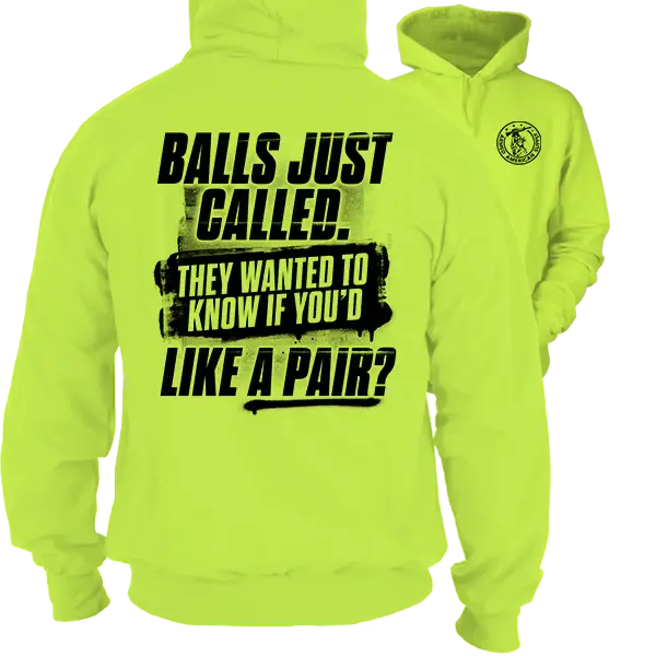 Balls - Hi-Vis Yellow Hoodie