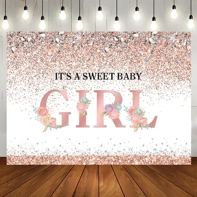 Aperturee Its A Sweet Baby Girl Pink Backdrop Baby Shower