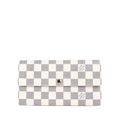Pre-owned Louis Vuittion Coated Canvas Wallet Louis Vuitton Sarah Damier Azur Long 17049973