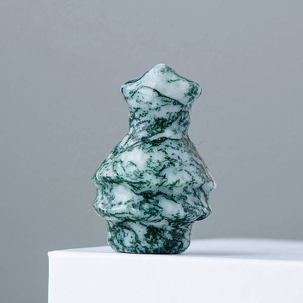 Natural Qinghai Jade Christmas Tree Statue