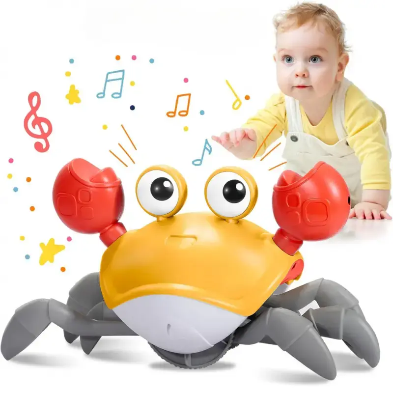 Electric Crawling Crab Design Toy, Automatic Avoidance Walking Sensory Toy with Music, Interactive Musical Toy, Summer Gift, ...