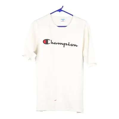 Champion Spellout T-Shirt - Medium White Cotton