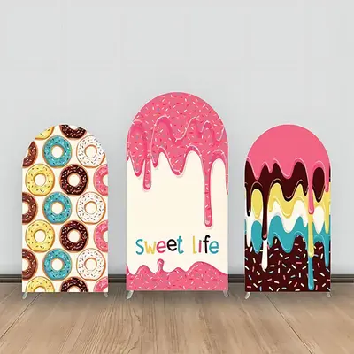 Colorful Donuts Cream Sweet Life Arch Backdrop Kit - Aperturee