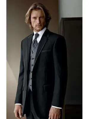 Black Suit Gray Vest