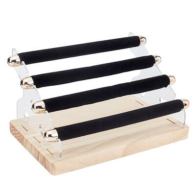 4-Tier Alloy Microfiber Cloth Bar Finger Ring Holder Stands