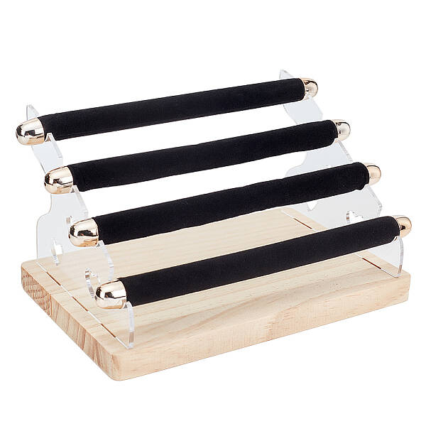4-Tier Alloy Microfiber Cloth Bar Finger Ring Holder Stands