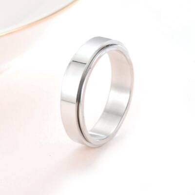 Rotating 201 Stainless Steel Finger Rings for Men Women