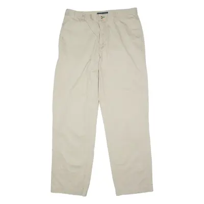 TOMMY HILFIGER Chino Mens Twill Trousers Beige Regular Straight W34 L32