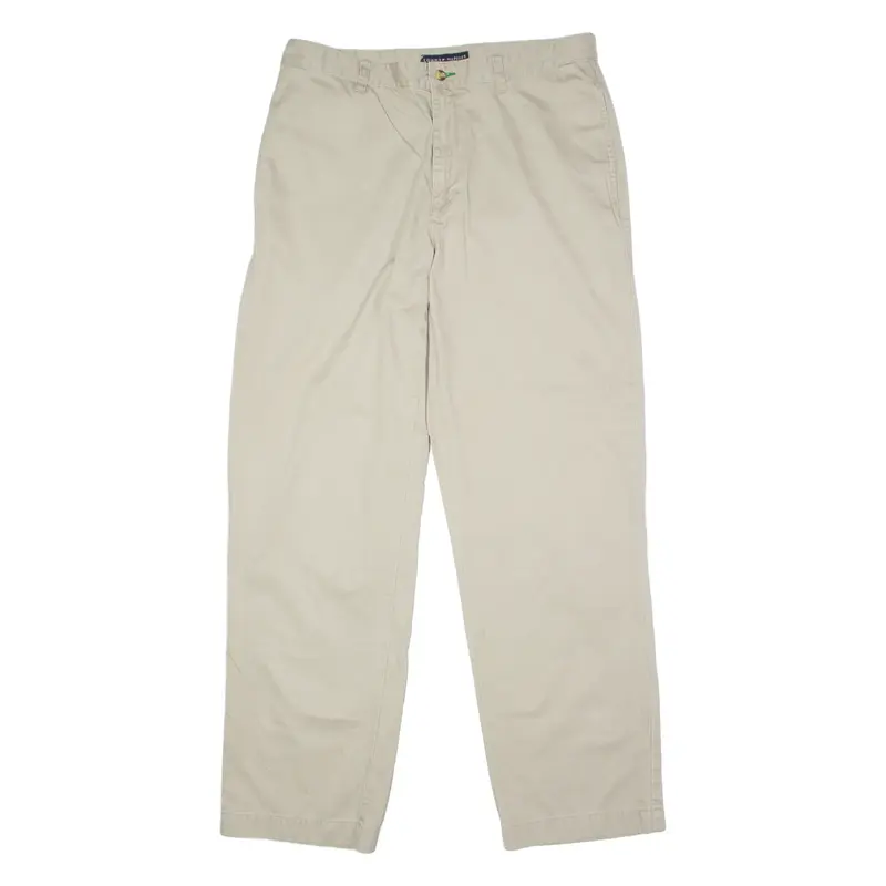 TOMMY HILFIGER Chino Mens Twill Trousers Beige Regular Straight W34 L32