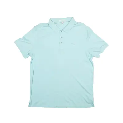 CALVIN KLEIN Liquid Touch Polo Shirt Blue Short Sleeve Mens L