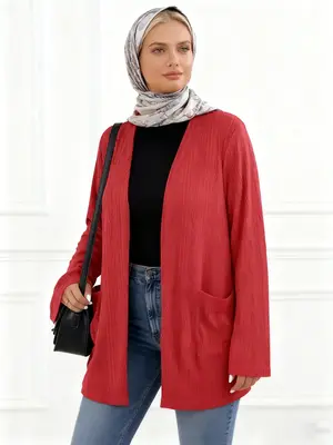 Plus Size Women's Knit Cardigan Sweater, Casual Long Sleeve Drop Shoulder Design, All Seasons Wearable, Versatile Fashion Top