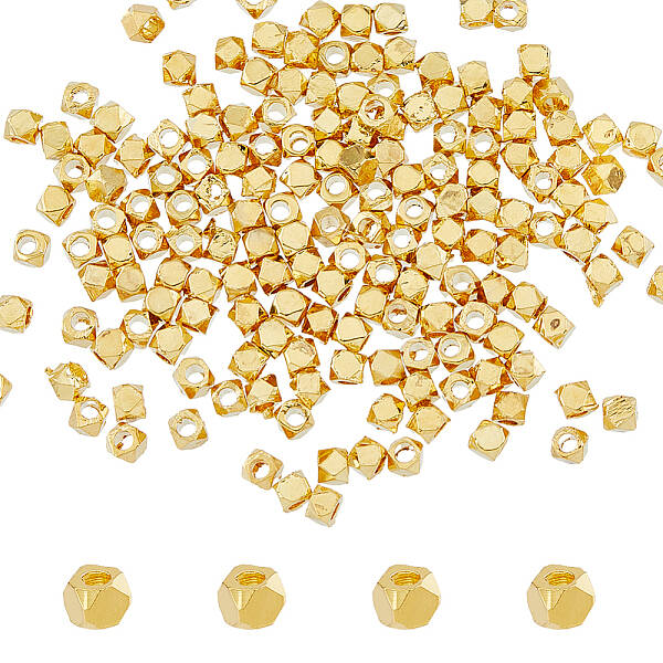 150Pcs Brass Cube Beads