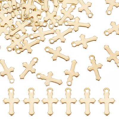 100Pcs 304 Stainless Steel Tiny Cross Charms