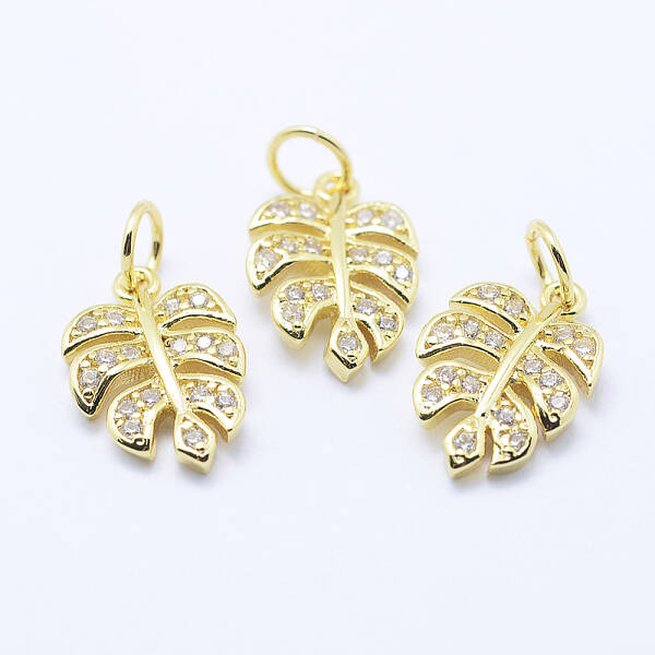 Brass Micro Pave Cubic Zirconia Charms