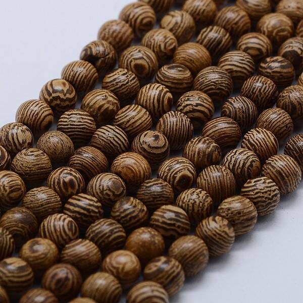 Natural Wenge Wood Beads Strands
