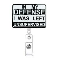 Slogan Graphic Badge Reel, Retractable Badge Reel with Clip, Identification Badge Holder for Nurses, Doctors, Students, Offic...