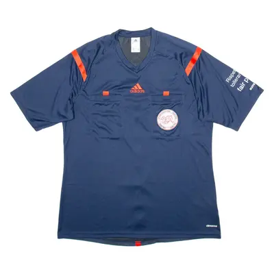 ADIDAS Switzerland Referee Mens Football Shirt Jersey Blue V-Neck XL