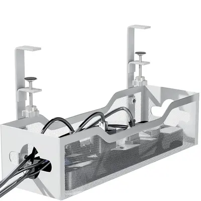 Cable Management Under Desk - No Damage to Desk, Standing Desk Cable Organizer,  Under Desk Cord Organizer, Under Desk Wire M...