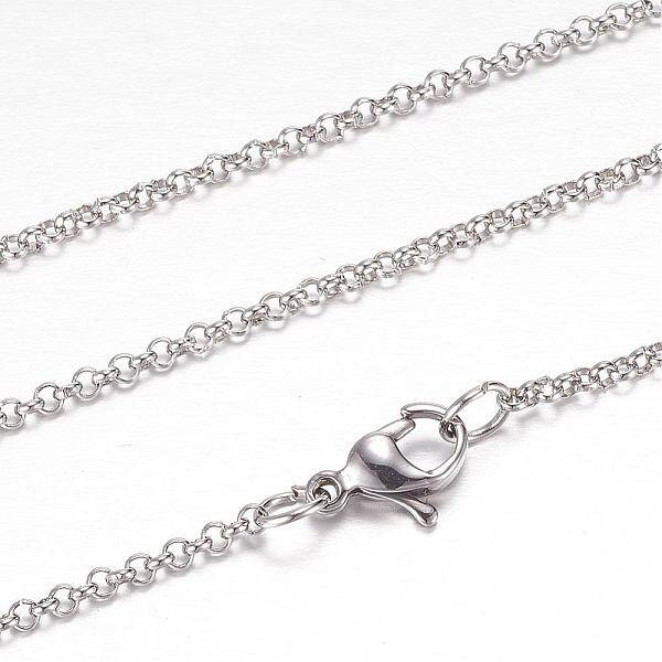 Tarnish Resistant 304 Stainless Steel Rolo Chain Necklaces
