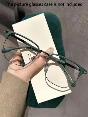 Simple Square Semi-rimless Frame Eyeglasses for Women & Men, Fashion Eyeglasses for Work, Daily Clothing Decor, Perfect for S...