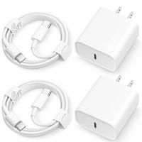 4PC fast charger,20W i Phone charger with 6FT/10FT  Type C Cable for iPhone 16/16Pro/16Pro Max/16Plus/15/15 Pro/15 Pro Max,Sa...