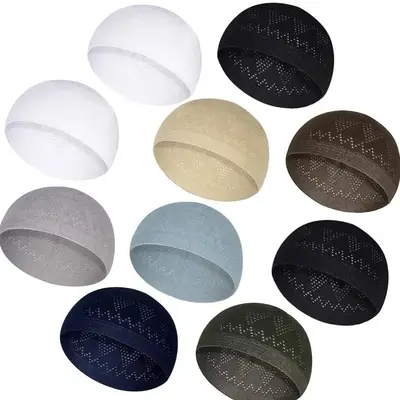 Kufi Hats for Men - Skull Kufi Caps Beanie - Comfortable Handicraft Taqiyah Crochet - 10pcs Multi - Muslim Clothes Hats for I...