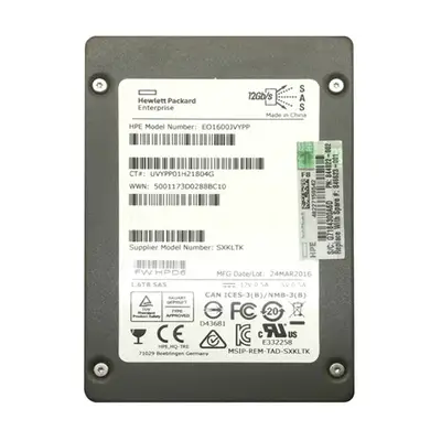 846623-001 HP 1.6TB SAS 12Gb/s Hot Swappable Write Intensive SFF 2.5-Inch Solid State Drive for ProLiant ML350 Gen10