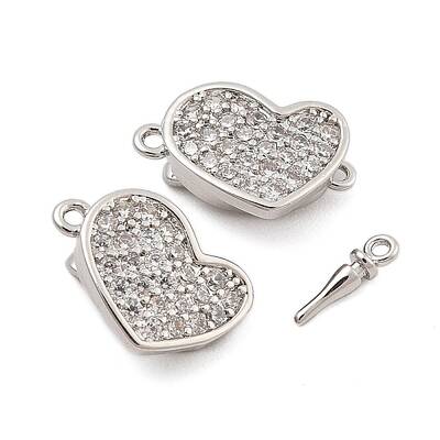 Brass Micro Pave Clear Cubic Zirconia Box Clasps