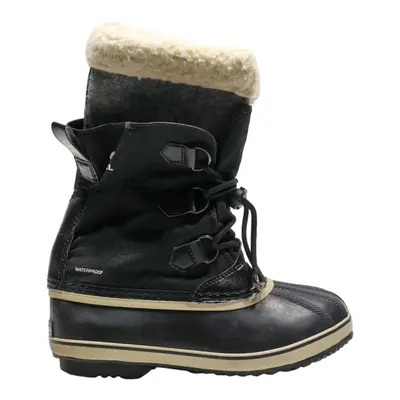 SOREL Snow Boots Black Canvas Womens UK 5