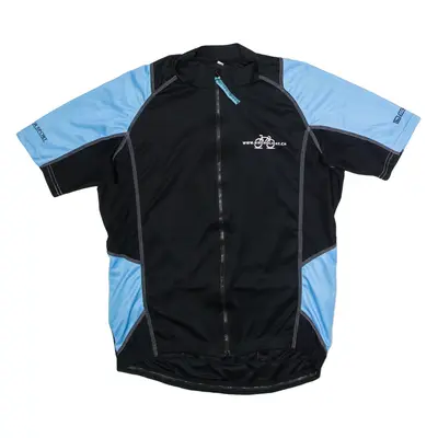 BIKEHOLIDAY Full Zip Cycling Mens Jersey Black High Neck L