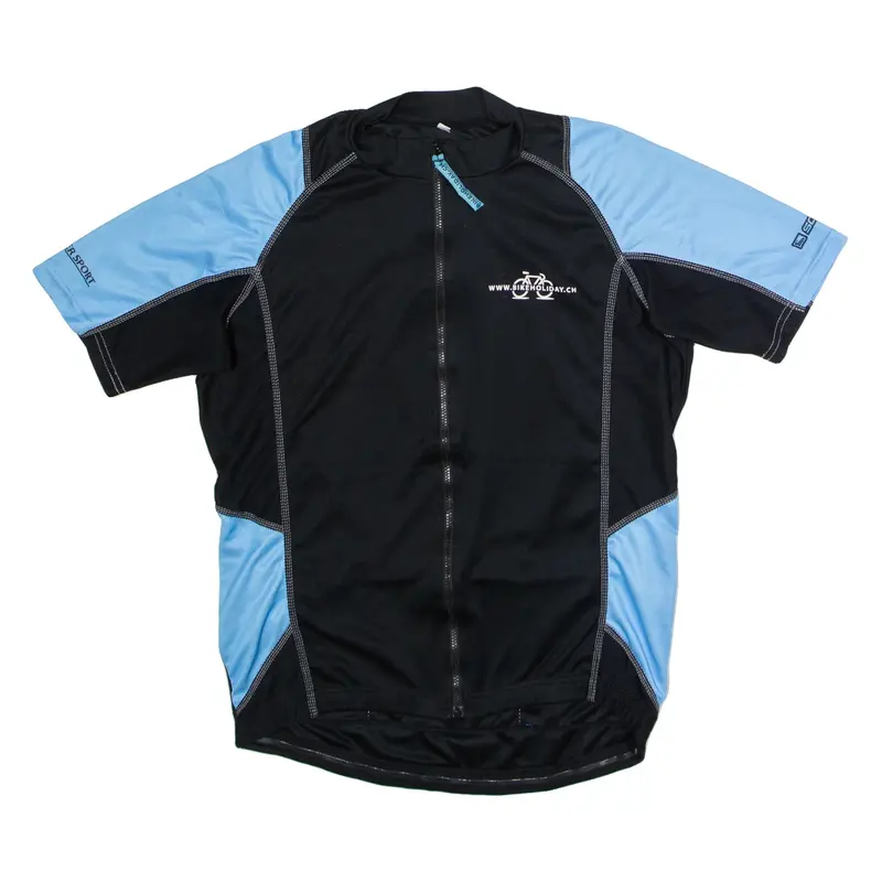 BIKEHOLIDAY Full Zip Cycling Mens Jersey Black High Neck L