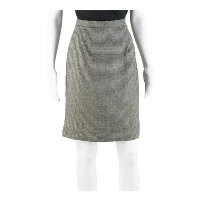 EASY PIECES Knee Length Pencil Skirt Grey Houndstooth Womens UK 4