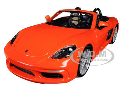 Porsche 718 Boxster Orange 1/24 Diecast Model Car by Bburago