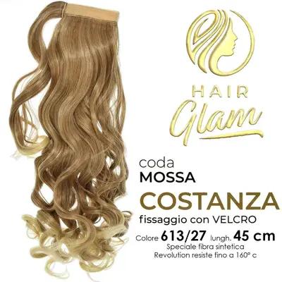 HAIR GLAM COSTANZA WAVY PONY WITH VELCRO FIBER REVOLUTION Length 613/27 45cm