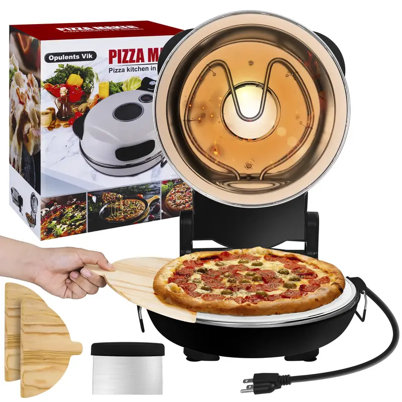 Original Piezano Pizza Oven - Opulents Vik - 800° Countertop Brick Pizza Oven - Open Window