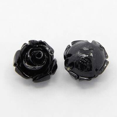 Synthetic Coral 3D Flower Rose Beads