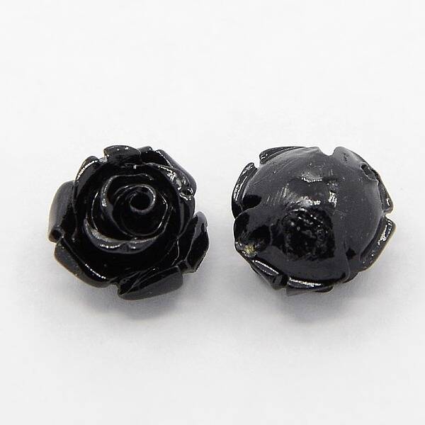 Synthetic Coral 3D Flower Rose Beads