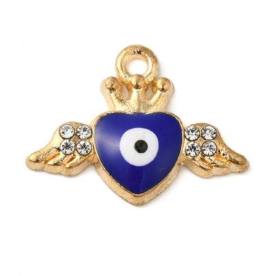 Alloy Enamel Rhinestone Glass Pendants
