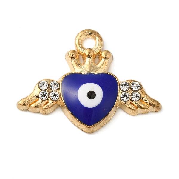 Alloy Enamel Rhinestone Glass Pendants