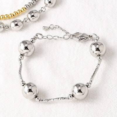 Brass Round Beaded Link  Bracelets for Women