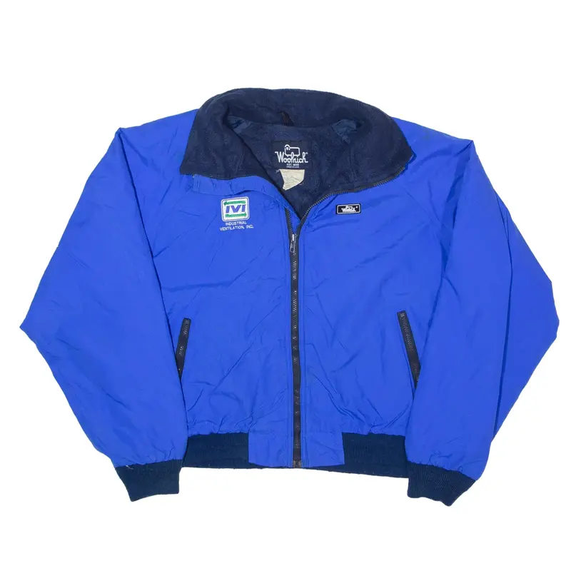 WOOLRICH Fleece Lined Jacket Blue Nylon 90s Mens XL