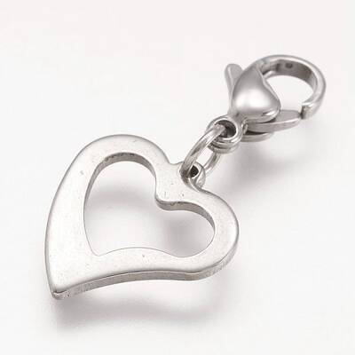 Non-Tarnish 304 Stainless Steel Open Heart Pendants