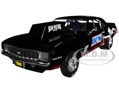 1969 Chevrolet Camaro SS/RS Black B&M Racing Limited Edition to 6650 pieces Worldwide 1/24 Diecast Model Car by M2 Machines