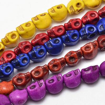 Dyed Synthetic Turquoise Bead Strands