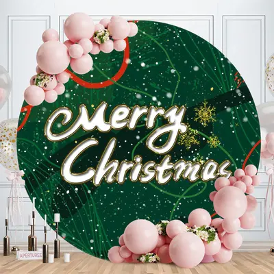 Green And Snow Bokeh Round Christmas Backdrop - Aperturee