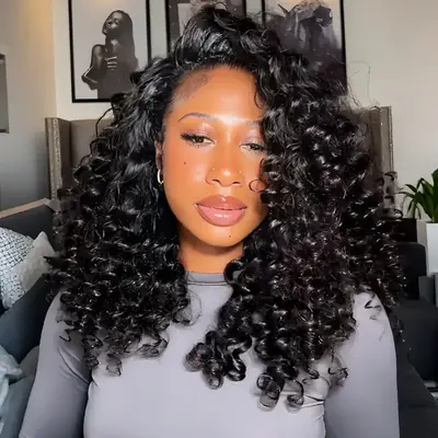 Wand Curls Yaki Straight 3 In 1 Half Wig Drawstring Band Flip Over
