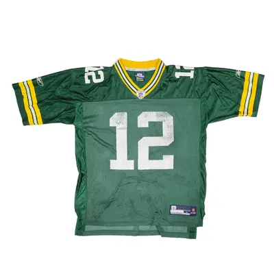 NFL Green Bay Packers Aaron Rodgers Jersey Green V-Neck Nylon Short Sleeve Mens L