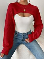 Women's Mock Neck Long Sleeves Super Cropped Knitting Sweater Tops, Comfort Casual Basic Minimalist Womenswear Cropped Tops f...