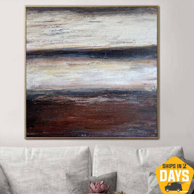 Original Abstract Brown Paintings on Canvas Grey Art Brown Textured Art Oil Painting Hand Painted Art for Indie Room Decor | ...